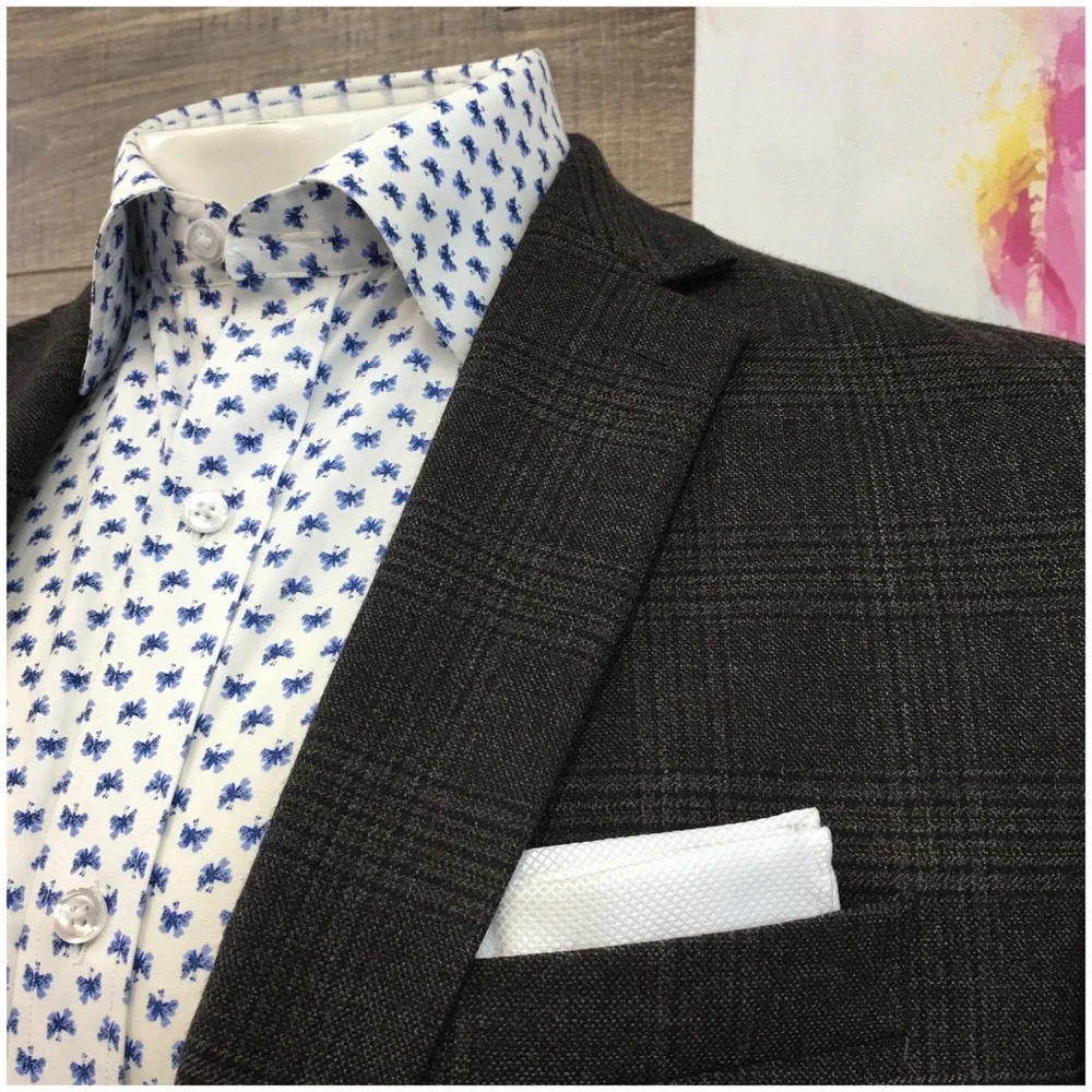 CALVIN KLEIN Mens Blazer Sport Coat Casual Jacket Size‎ 42L Two Button Wool Suit